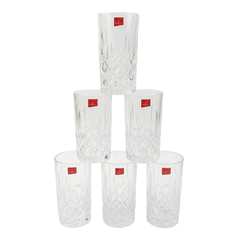 Blinkmax Crystal Cut Highball Glass Set 6 Pcs at Zubaidas Homestore
