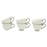 Bloom Silver Trim Cup and Saucer 6 Pieces Set at Zubaidas Homestore House of The Biggest Collection of Cup and Saucer in Pakistan