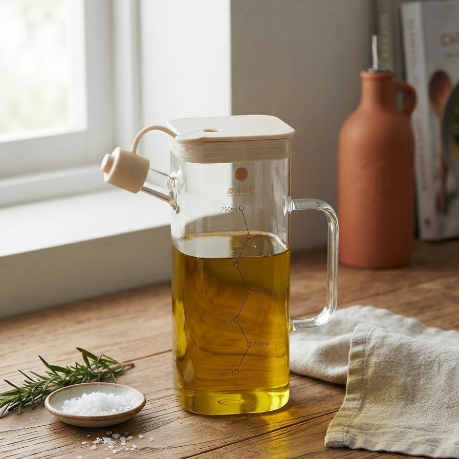 Borosilicate Glass Oil Jug 750ml at Zubaidas Homestore 