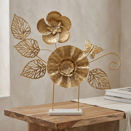 Botanical Table Decor Accent Piece Golden at Zubaidas Homestore