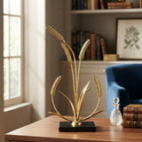 Brass Botanical Sculpture Golden at Zubaidas Homestore