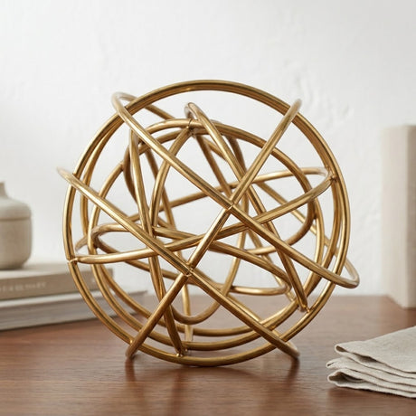 Brass Wire Sphere Decor Golden at Zubaidas Homestore