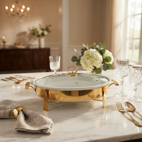 Brilliant 2.5 Liter Oval Buffet Serving Dish With Candle Stand at Zubaidas Homestore Pakistan