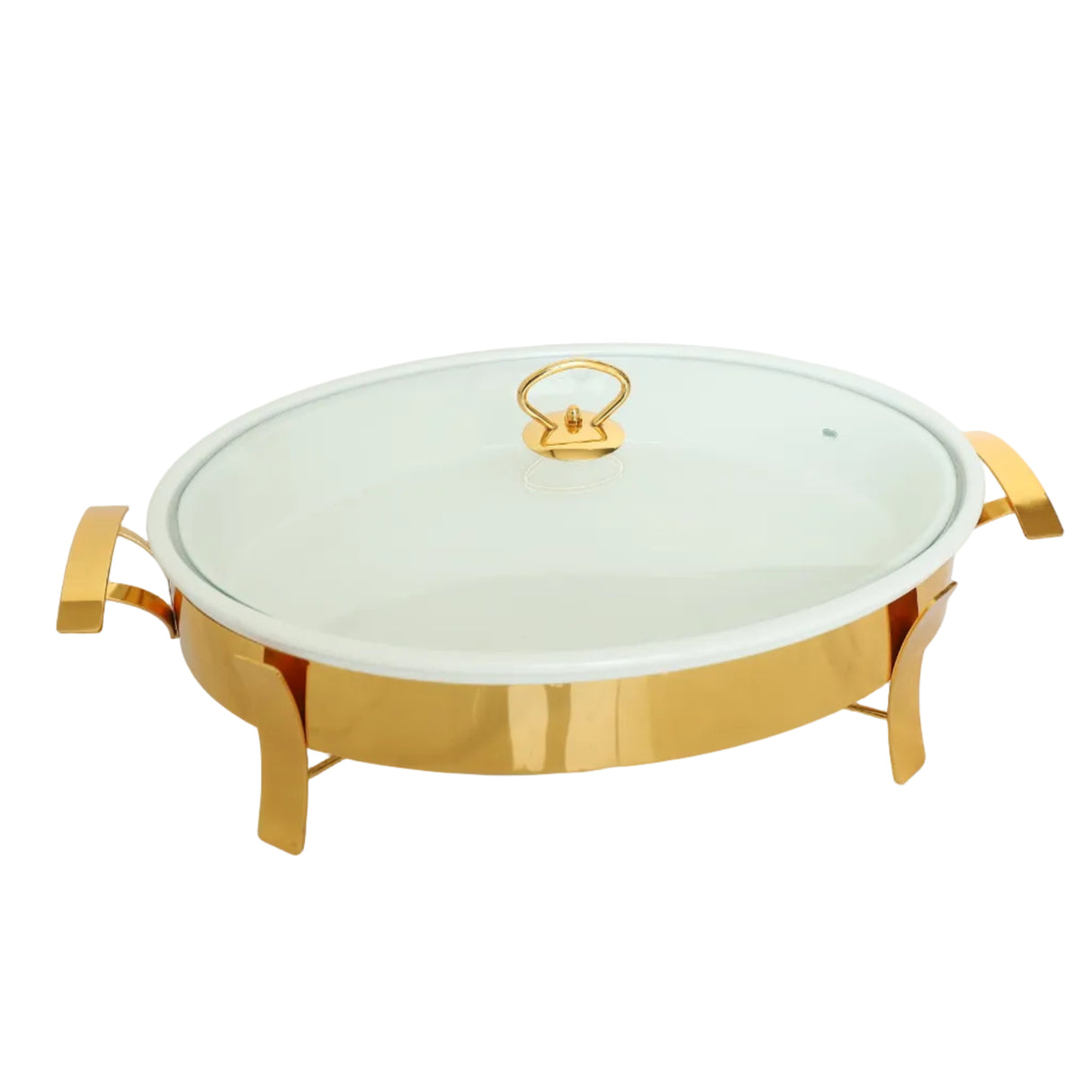 Brilliant 2.5 Liter Oval Buffet Serving Dish With Candle Stand at Zubaidas Homestore Best for Home Shopping
