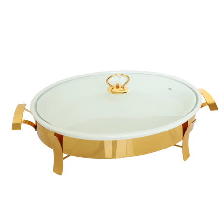 Brilliant 2.5 Liter Oval Buffet Serving Dish With Candle Stand at Zubaidas Homestore Best for Home Shopping