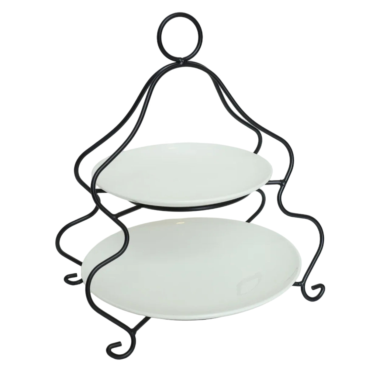 Brilliant 2 Layer Plate Set With Black Stand at Zubaidas Homestore Best for Home Shopping Pakistan