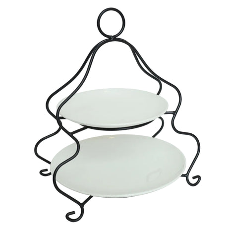 Brilliant 2 Layer Plate Set With Black Stand at Zubaidas Homestore Best for Home Shopping Pakistan