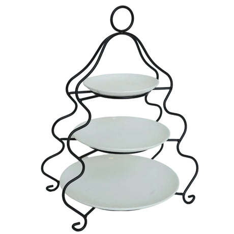 Brilliant 3 Layer Plate Set With Black Stand at Zubaidas Homestore Best for Home Shopping Pakistan