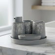 Brilliant 5 Pieces Grey Floral Bathroom Accessory Set at Zubaidas Homestore Online Pakistan