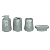 Brilliant 5 Pieces Grey Floral Bathroom Accessory Set at Zubaidas Homestore.Best Online Home Store in Pakistan