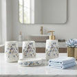 Brilliant Blue Floral Ceramic Bathroom Accessories 4 Pieces Set at Zubaidas Homestore