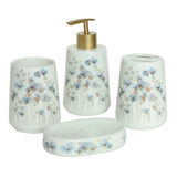 Brilliant Blue Floral Ceramic Bathroom Accessories 4 Pieces Set at Zubaidas  The Biggest Homestore In Pakistan
