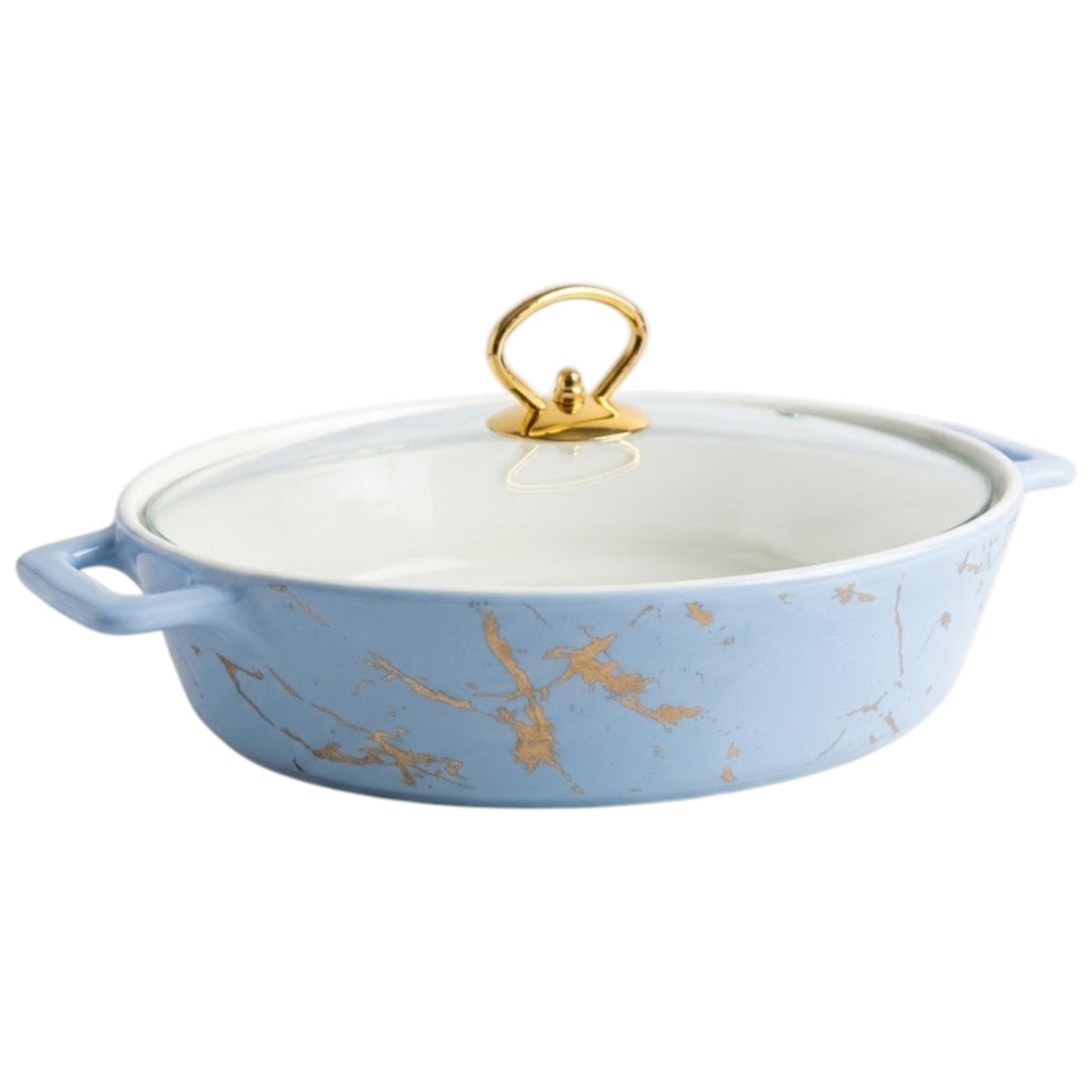 Brilliant Blue&nbsp;Oval Ceramic Casserole Dish 35cm at Zubaidas Homestore Pakistan