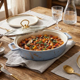 Brilliant Blue&nbsp;Oval Ceramic Casserole Dish 35cm at Zubaidas Homestore Best For Home Shopping