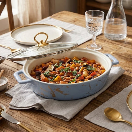 Brilliant Blue&nbsp;Oval Ceramic Casserole Dish 35cm at Zubaidas Homestore Best For Home Shopping