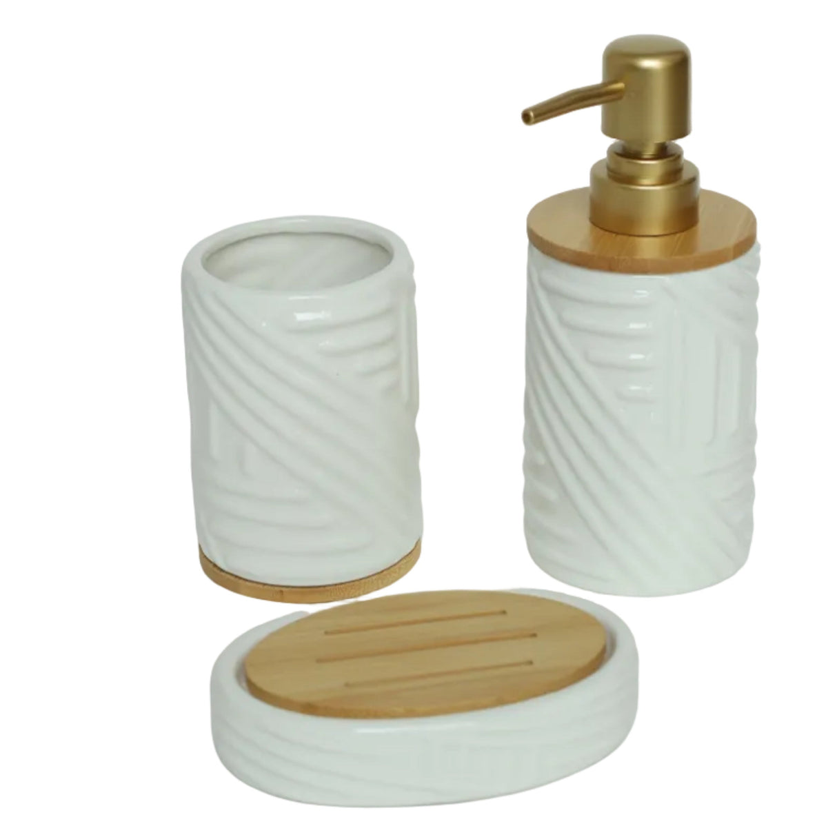 Brilliant Ceramic Bathroom Accessories 3 Pieces Set at Zubaidas Homestore Pakistan