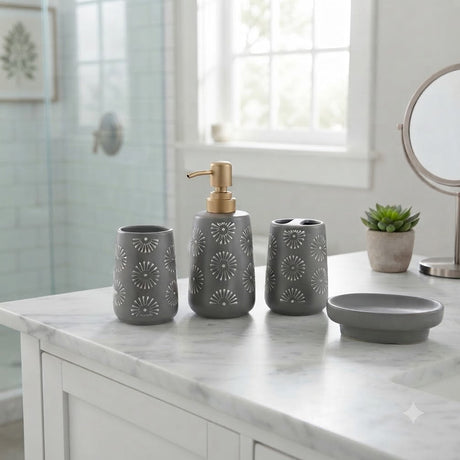 Brilliant Ceramic Bathroom Set 4Pcs at Zubaidas Homestore.Online Pakistan