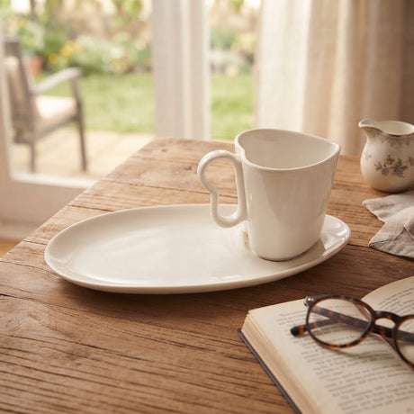 Brilliant Ceramic Heart Shape Cup and Saucer White at Zubaidas Homestore