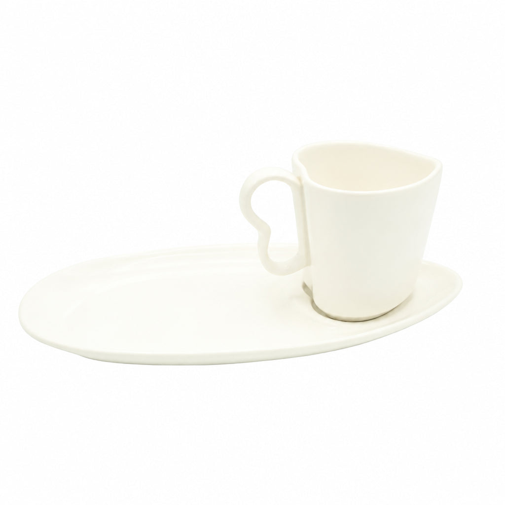 Brilliant Ceramic Heart Shape Cup and Saucer White at Zubaidas Homestore. Best Online Homestore in Pakistan