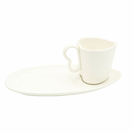 Brilliant Ceramic Heart Shape Cup and Saucer White at Zubaidas Homestore. Best Online Homestore in Pakistan