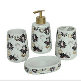 Brilliant Dark Floral 4 Pieces Bathroom Accessories Set at Zubaidas Best Online Homestore in Pakistan