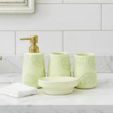Brilliant Green Floral Bath Accessories 4 Pieces Set at Zubaidas Homestore 