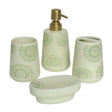 Brilliant Green Floral Bath Accessories 4 Pieces Set at Zubaidas Homestore Pakistan