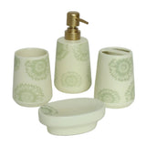 Brilliant Green Floral Bath Accessories 4 Pieces Set at Zubaidas Homestore Pakistan