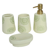 Brilliant Green Floral Bath Accessories 4 Pieces Set at Zubaidas Homestore. The Largest Homestore in Pakistan