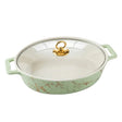 Brilliant Green Oval Ceramic Casserole Dish 35cm at Zubaidas Homestore Pakistan