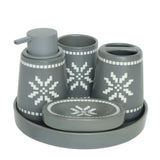 Brilliant Grey Snowflake Bathroom Accessories Set at Zubaidas Homestore. Best For Home Shopping in Pakistan