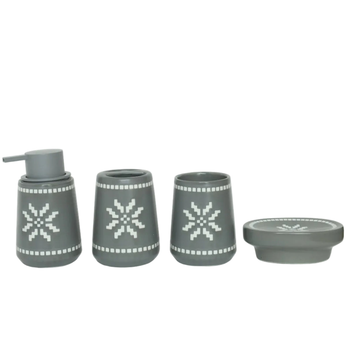 Brilliant Grey Snowflake Bathroom Accessories Set at Zubaidas  No#1 Homestore in Pakistan
