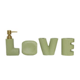 Brilliant Love Ceramic Bathroom Accessories Set Green at Zubaidas Homestore Pakistan