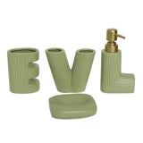 Brilliant Love Ceramic Bathroom Accessories Set Green at Zubaidas Most Trusted Homestore in Pakistan