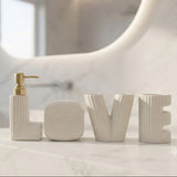 Brilliant Love Ceramic Bathroom Accessories Set White at Zubaidas Homestore