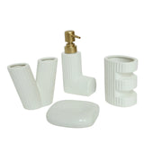 Brilliant Love Ceramic Bathroom Accessories Set White at Zubaidas Homestore Pakistan