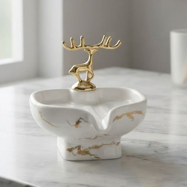 Brilliant Luxurious Soap Dish With Deer Decoration at Zubaidas Homestore Pakistan