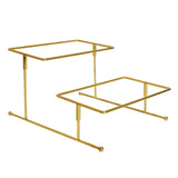 Brilliant Porcelain 2-Tier Rectangular Plate with Gold Stand at Zubaidas Homestore Online Pakistan