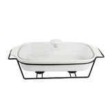 Brilliant Rectangular Ceramic Casserole With Wire Stand 30cm Zubaidas Homestore Pakistan