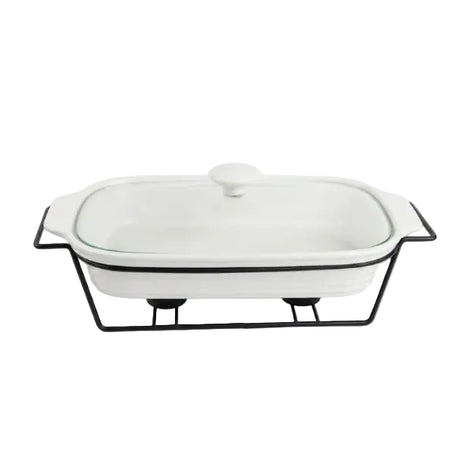 Brilliant Rectangular Ceramic Casserole With Wire Stand 30cm Zubaidas Homestore Pakistan