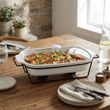 Brilliant Rectangular Ceramic Casserole With Wire Stand 30cm Zubaidas Homestore Best for Home Shopping