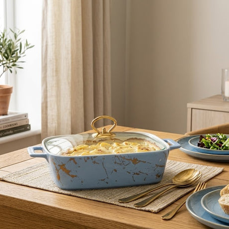 Brilliant Rectangular Ceramic Dish With Marble Finish 30cm at Zubaidas Homestore Best for Home Shopping