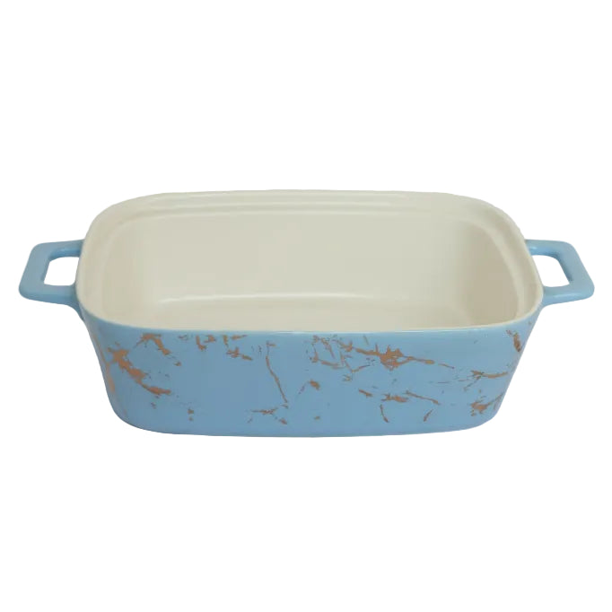 Brilliant Rectangular Ceramic Dish With Marble Finish 30cm at Zubaidas Homestore Online Pakistan
