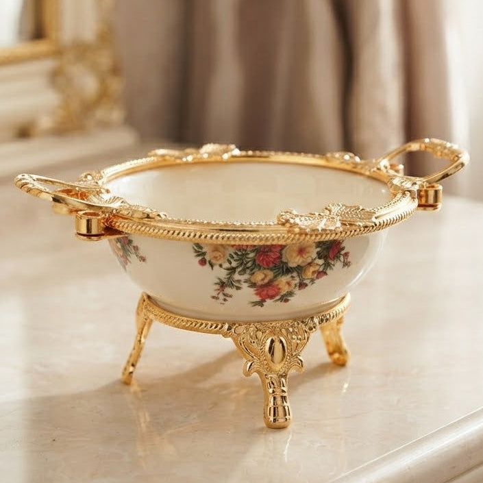 Brilliant Royal Bloom Serving Bowl 19cm Golden at Zubaidas Homestore