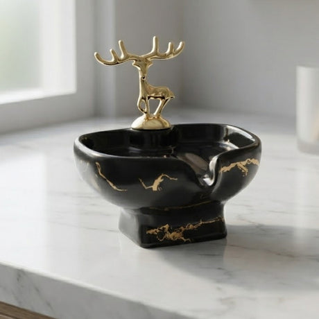 Brilliant Luxurious Soap Dish with Deer Decoration Black at Zubaidas Homestore.Online Pakistan