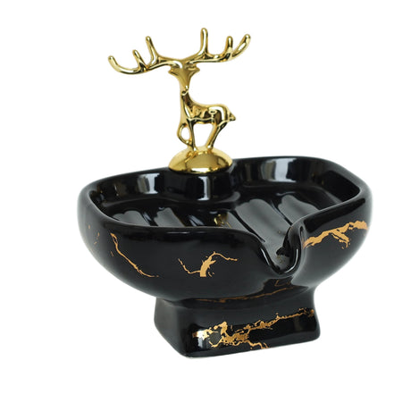 Brilliant Luxurious Soap Dish with Deer Decoration Black at Zubaidas Homestore.Best Online Home Shop in Pakistan