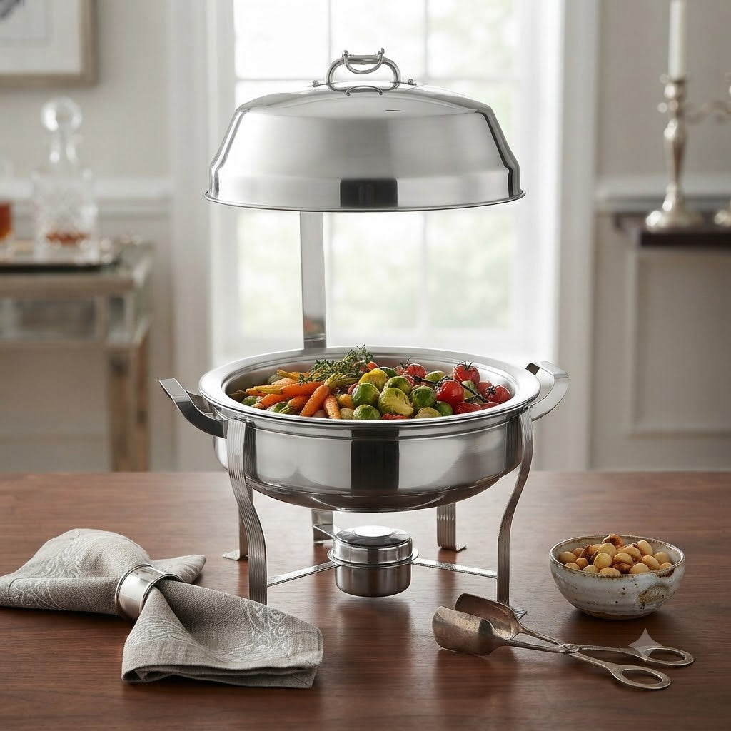 Buffet Serving Dish 4Ltr With Stand Stainless Steel at Zubaidas Homestore Pakistan