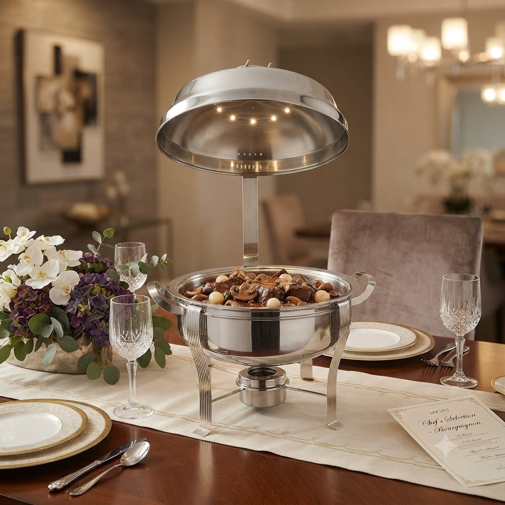 Buffet Serving Dish 6Ltr With Stand Stainless Steel at Zubaidas Homestore Pakistan
