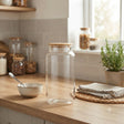 Burney Clear Glass Storage Jar with Bamboo Lid 3000ml at Zubaidas Homestore Pakistan