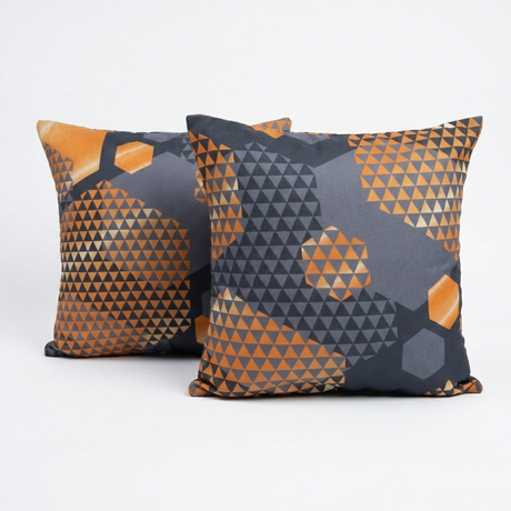 Plushmink Printed Filled Cushions-Carbon Comb 2Pcs at Zubaidas Homestore